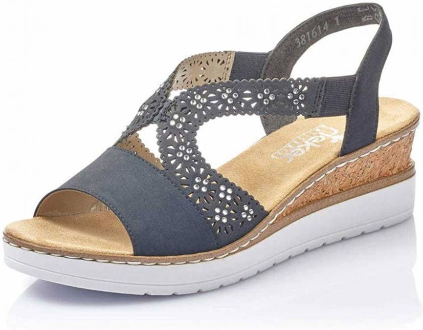 Rieker -Dames blauw donker sandalen maat 38 - Schoenen.nl