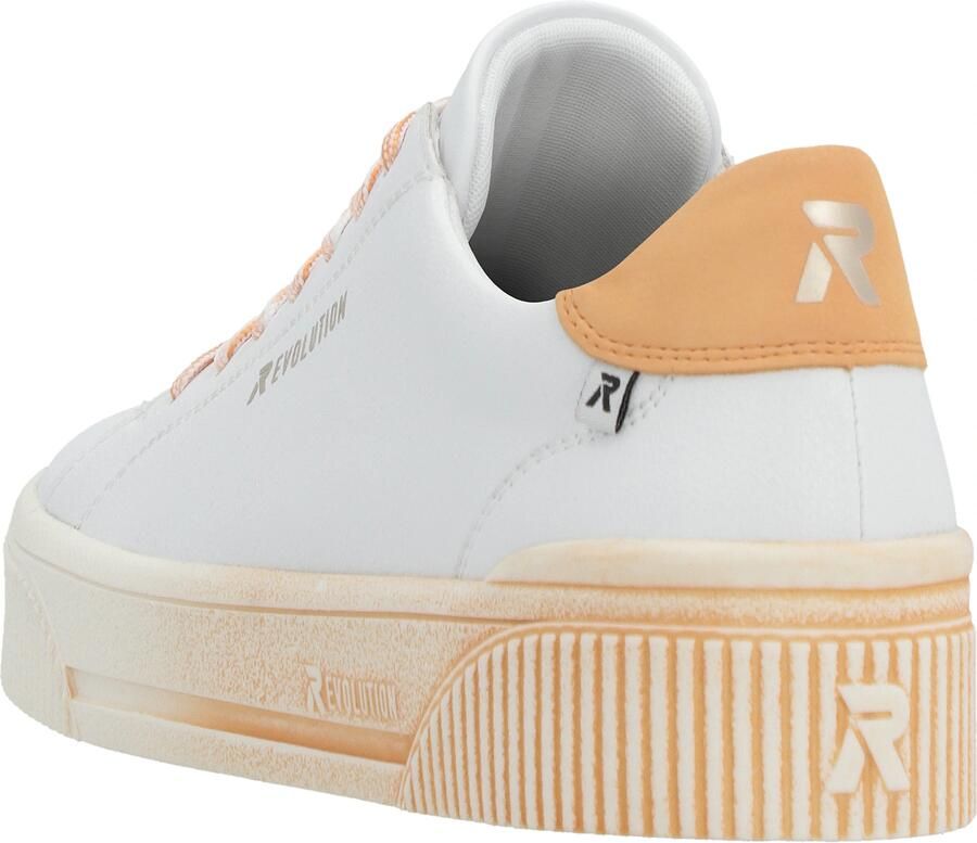 Rieker Sport Sneakers laag abrikoos pasteloranje wit - Foto 6