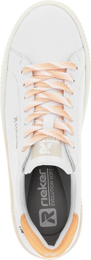 Rieker Sport Sneakers laag abrikoos pasteloranje wit - Foto 4