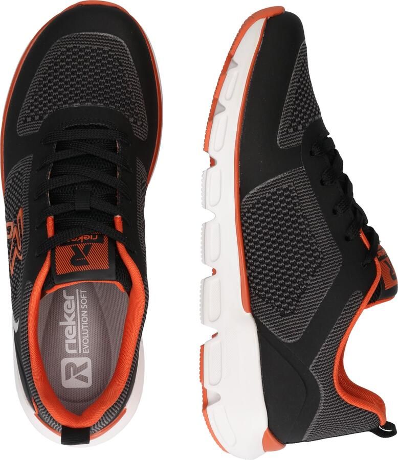 Rieker Sport Sneakers laag grijs neonoranje zwart - Foto 2