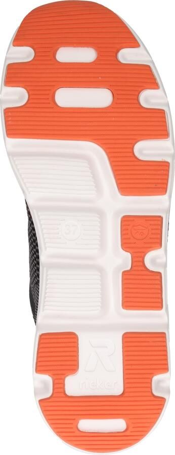 Rieker Sport Sneakers laag grijs neonoranje zwart - Foto 3