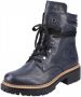 Rieker Hoge veterschoenen enkellaarsjes profielzool blokhak met casual vetersluiting - Thumbnail 4