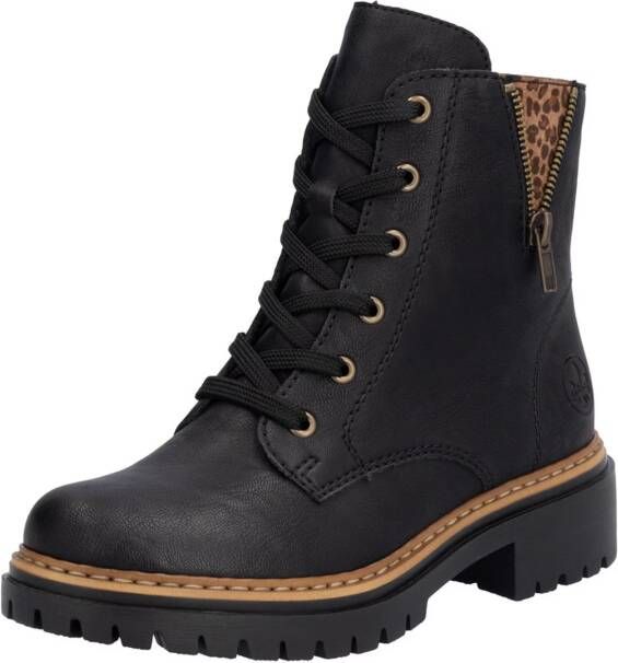Rieker Veterlaarsjes lace-up boots block heel with practical inner zipper