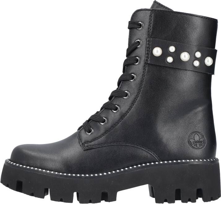 Rieker Veterlaarsjes veterschoenen plateau met extra binnenrits - Foto 2