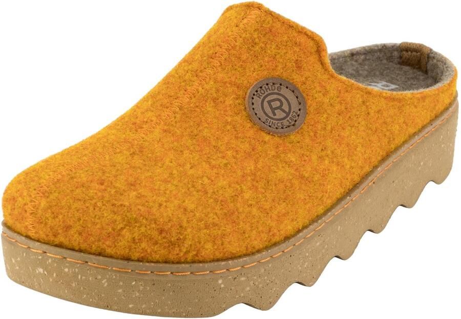 Rohde Dames Foggia-D Clog Pantoffel Vilt PU Zool 6122 geel - Foto 5