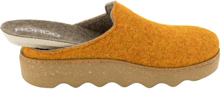 Rohde Dames Foggia-D Clog Pantoffel Vilt PU Zool 6122 geel