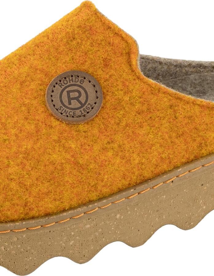 Rohde Dames Foggia-D Clog Pantoffel Vilt PU Zool 6122 geel - Foto 6