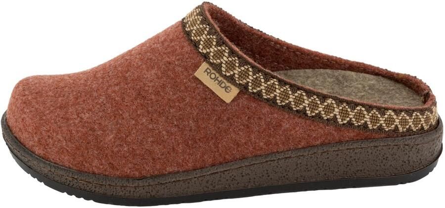 Rohde 6425 48 Pantoffel Open Sloffen Rood Bruin textiel Dames Rood Bruin - Foto 7