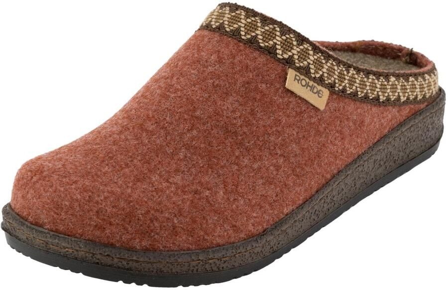 Rohde 6425 48 Pantoffel Open Sloffen Rood Bruin textiel Dames Rood Bruin - Foto 12