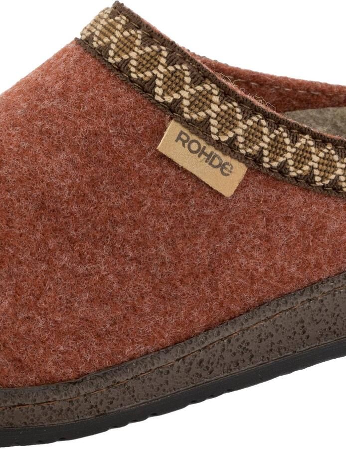 Rohde 6425 48 Pantoffel Open Sloffen Rood Bruin textiel Dames Rood Bruin - Foto 11
