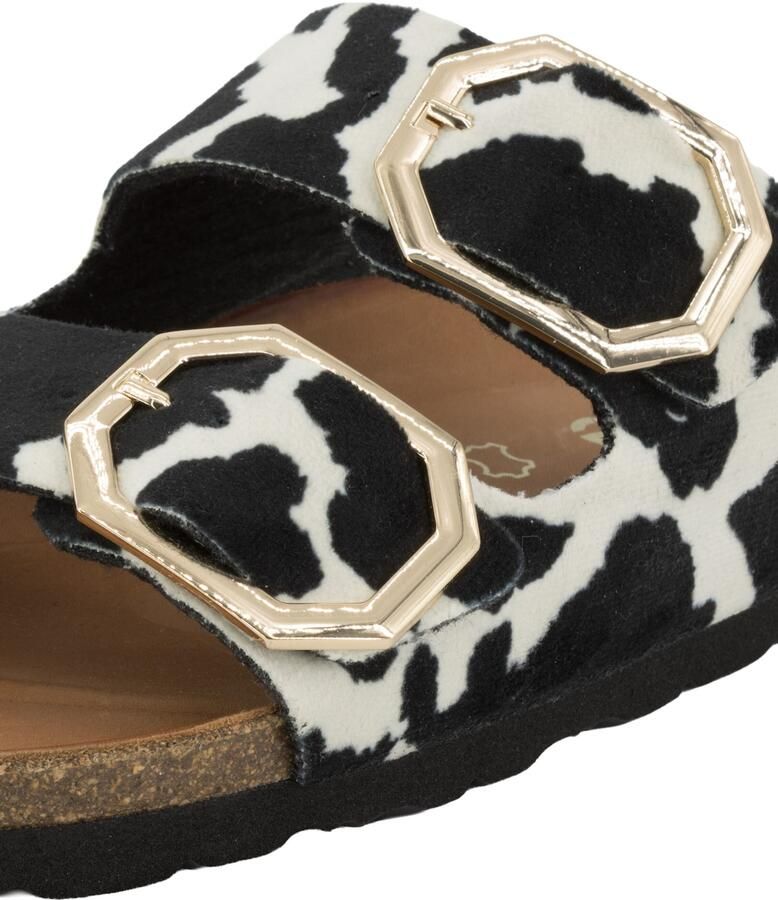 Rohde 5637 90 Slippers Synthetisch Zwart Koeienprint Dames Zwart - Foto 7