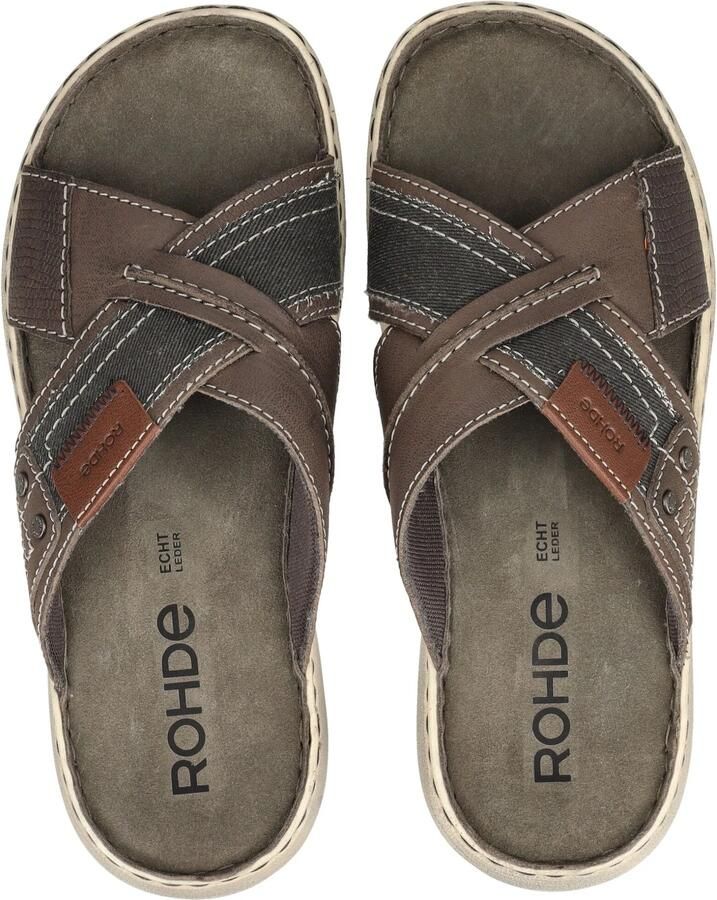 Rohde Heren Slipper 6731-55 Taupe Jeans - Foto 5