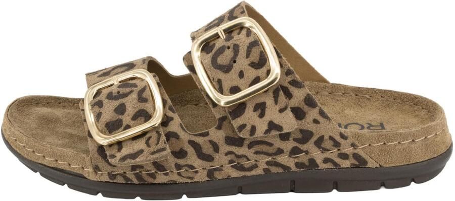 Rohde 5890 18 Slippers Bruin Panterprint Dames Bruin
