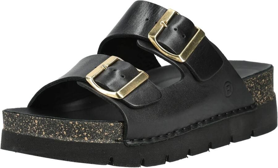 Rohde 6330 90 Slippers Zwart Leer Dames Zwart