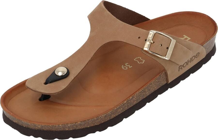 Rohde 5642 14 Teenslippers Beige Nubuck Dames Beige - Foto 3
