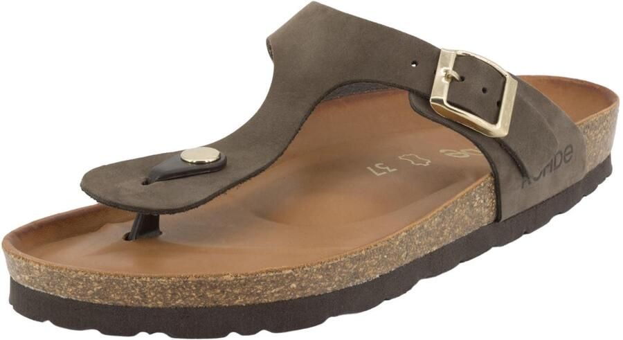 Rohde 5642 72 Teenslippers Nubuck Taupe Dames Taupe - Foto 5