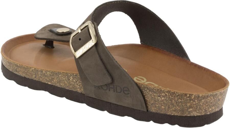 Rohde 5642 72 Teenslippers Nubuck Taupe Dames Taupe - Foto 2
