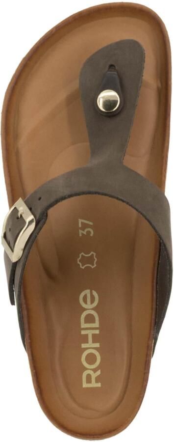 Rohde 5642 72 Teenslippers Nubuck Taupe Dames Taupe - Foto 3