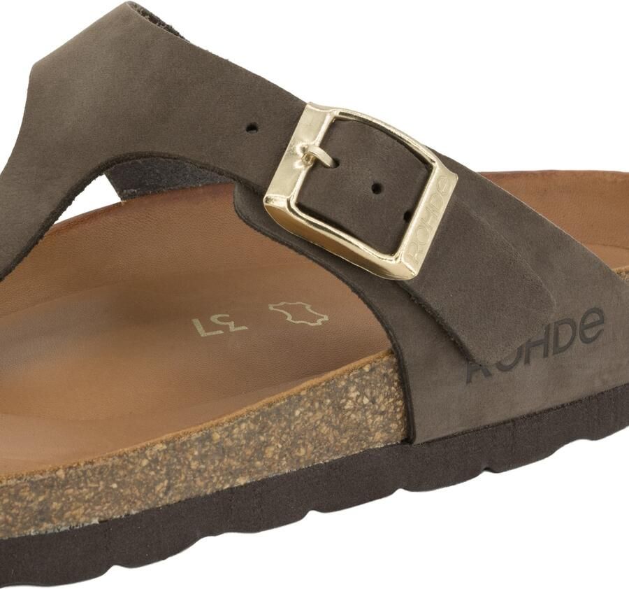 Rohde 5642 72 Teenslippers Nubuck Taupe Dames Taupe - Foto 6