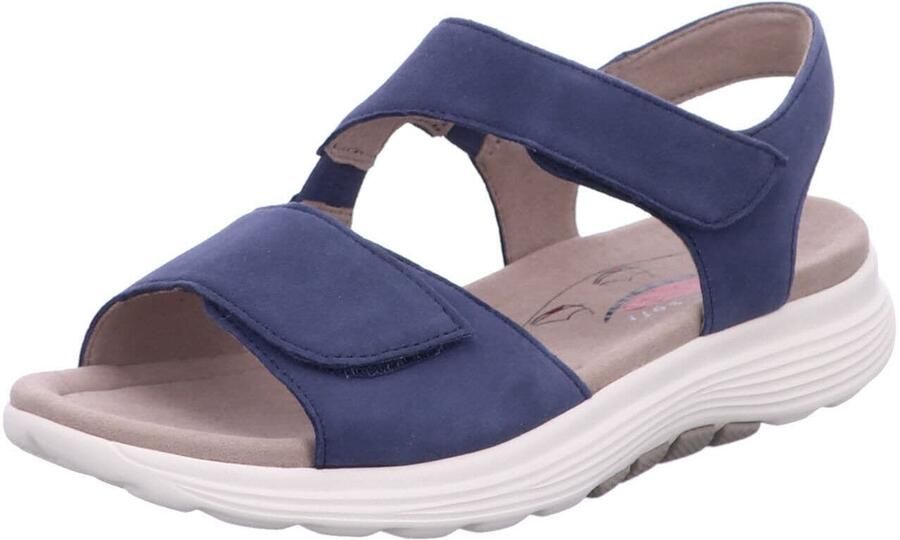 Gabor Rolling Soft Nubuck Dames Sandalen Blauw