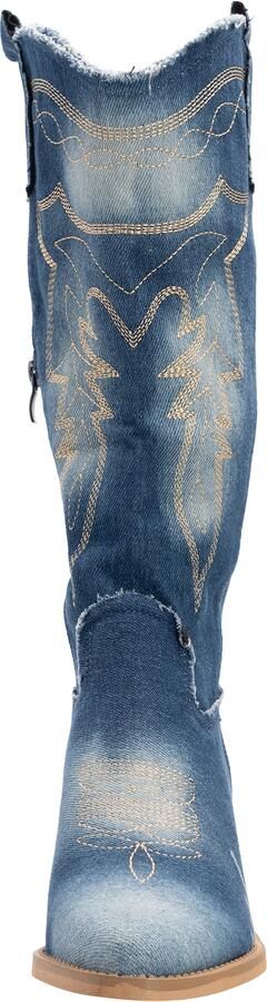 Salinyang Cowboylaarzen beige donkerblauw - Foto 3