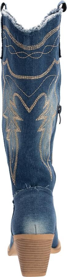 Salinyang Cowboylaarzen beige donkerblauw - Foto 4