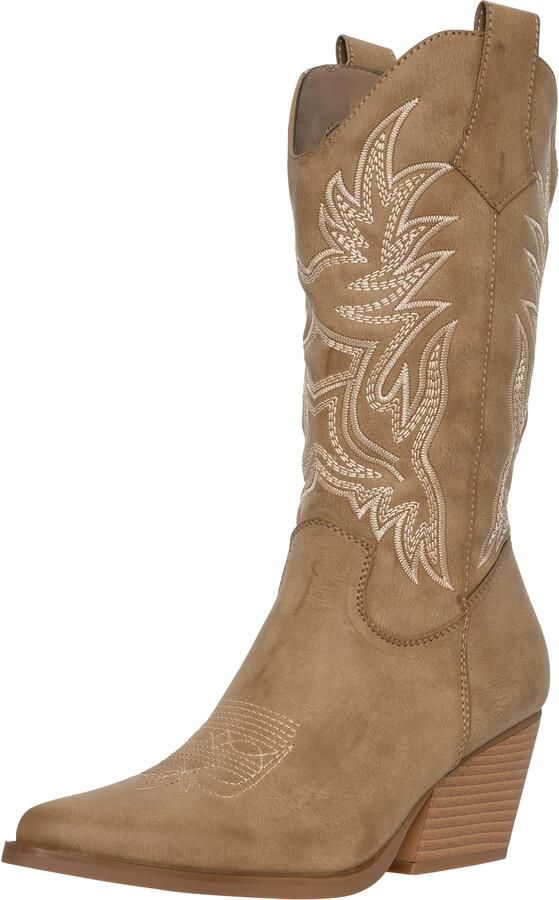 Salinyang Cowboylaarzen beige kaki - Foto 5