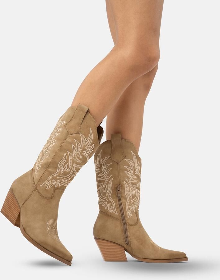 Salinyang Cowboylaarzen beige kaki - Foto 4
