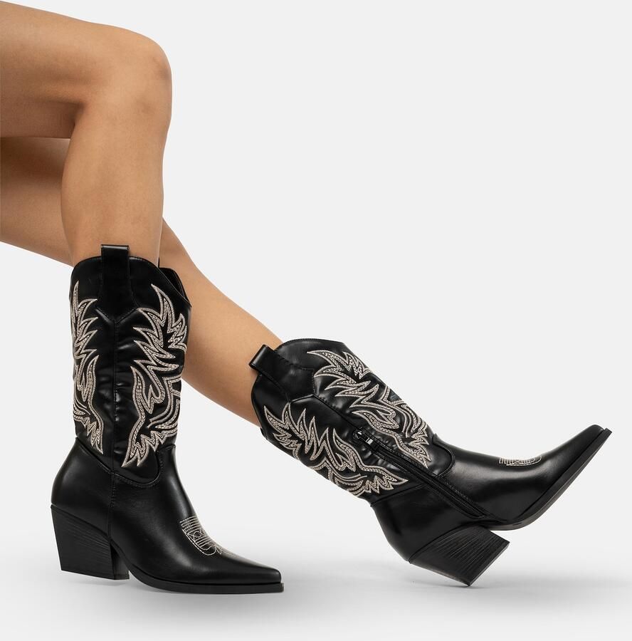 Salinyang Cowboylaarzen beige zwart - Foto 5