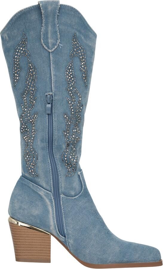 Salinyang Cowboylaarzen blauw denim zilver - Foto 2