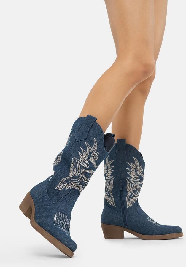 Salinyang Cowboylaarzen donkerblauw - Foto 4