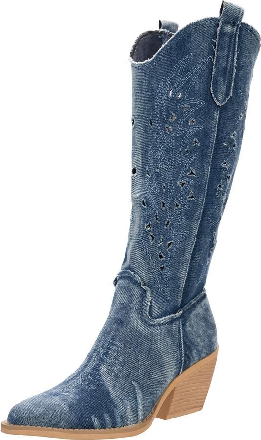 Salinyang Cowboylaarzen lichtblauw