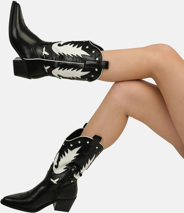 Salinyang Cowboylaarzen zwart wit - Foto 6