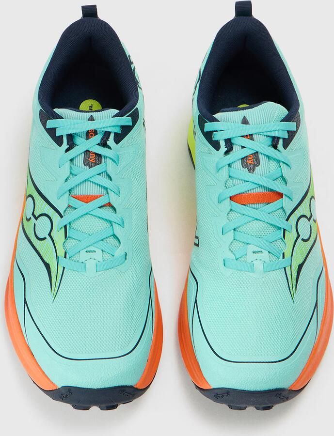 Saucony Peregrine 16 Trailschoenen Heren Splash Citron Blue Clair - Foto 4