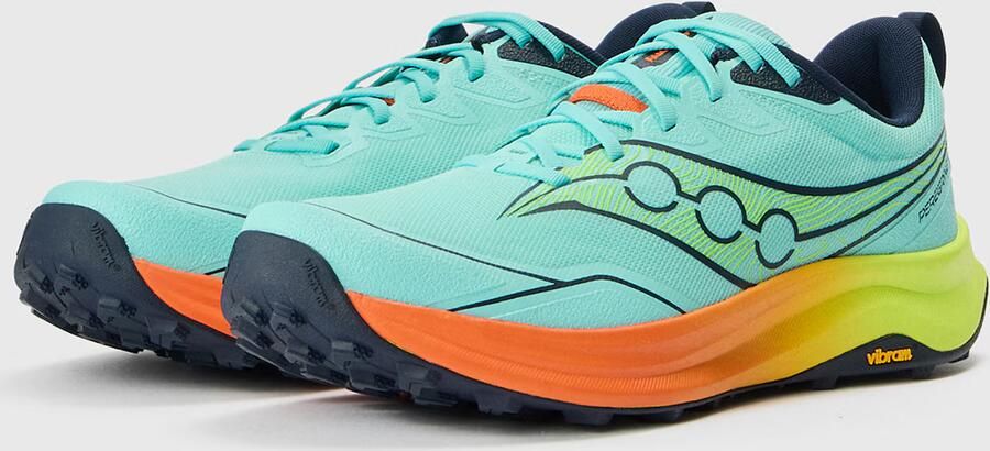 Saucony Peregrine 16 Trailschoenen Heren Splash Citron Blue Clair - Foto 5