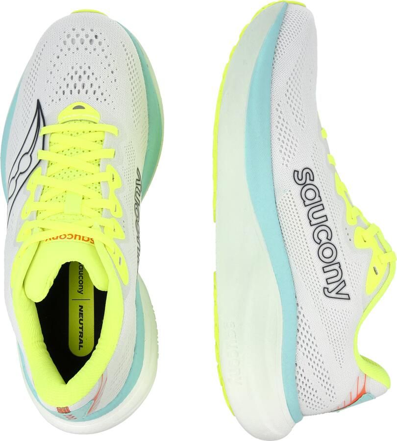 Saucony Loopschoen 'RIDE 19' neongeel oranjerood zwart wit - Foto 3