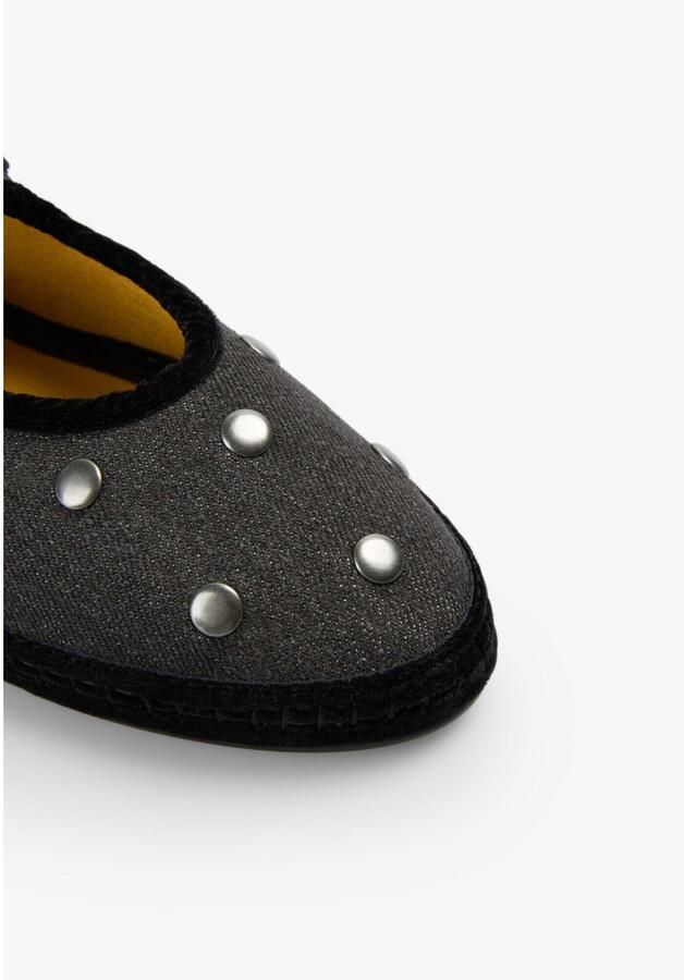 Scalpers Ballerina met riempjes grijs gemêleerd zwart - Foto 4