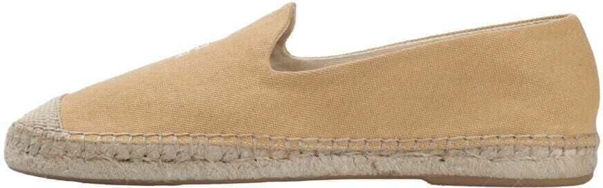 Scalpers Espadrilles 'Skull' mosterd wit