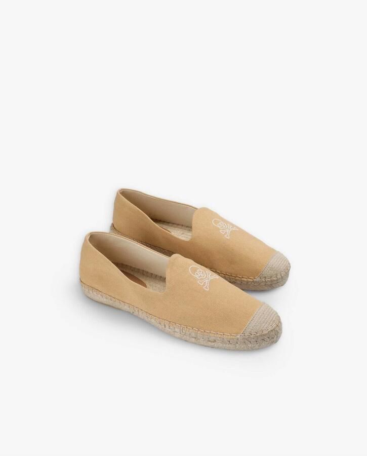 Scalpers Espadrilles 'Skull' mosterd wit - Foto 2