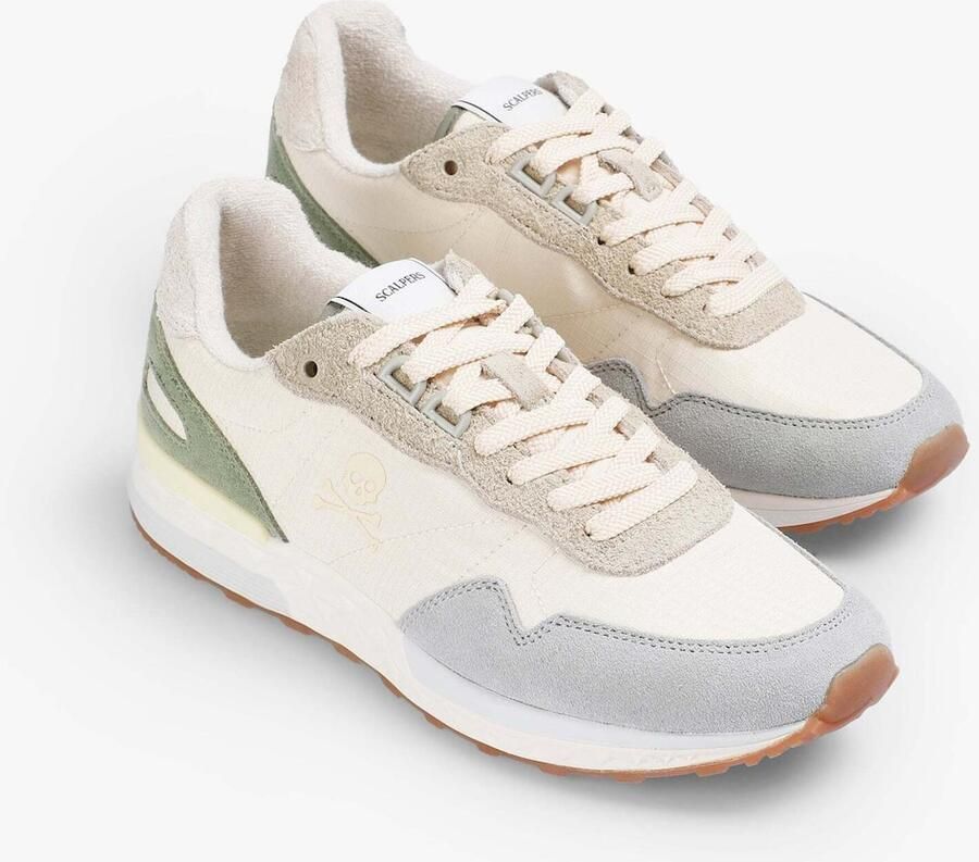 Scalpers Sneakers laag 'Harry' ecru blauw groen - Foto 4