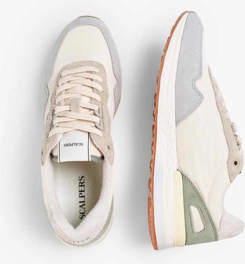 Scalpers Sneakers laag 'Harry' ecru blauw groen - Foto 3