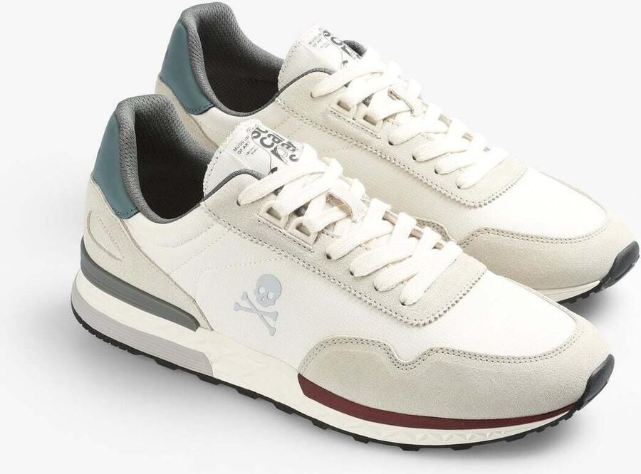 Scalpers Sneakers laag 'Harry' lichtgrijs donkergroen offwhite - Foto 4