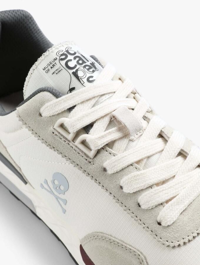 Scalpers Sneakers laag 'Harry' lichtgrijs donkergroen offwhite - Foto 3
