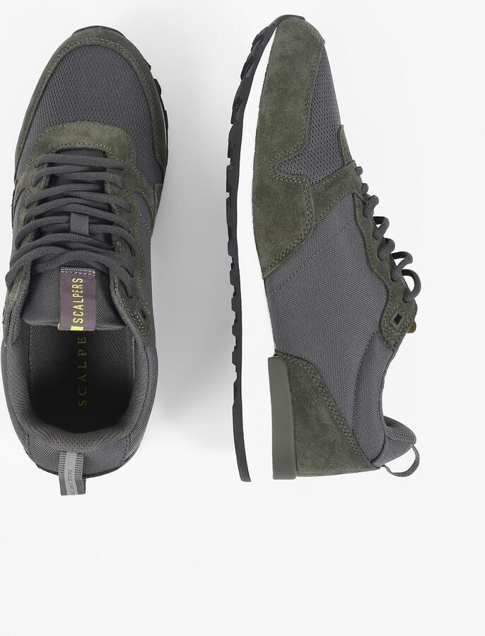 Scalpers Sneakers laag 'Skull' donkergrijs kaki - Foto 3