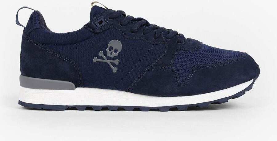 Scalpers Sneakers laag 'Skull' navy grijs oranje - Foto 6