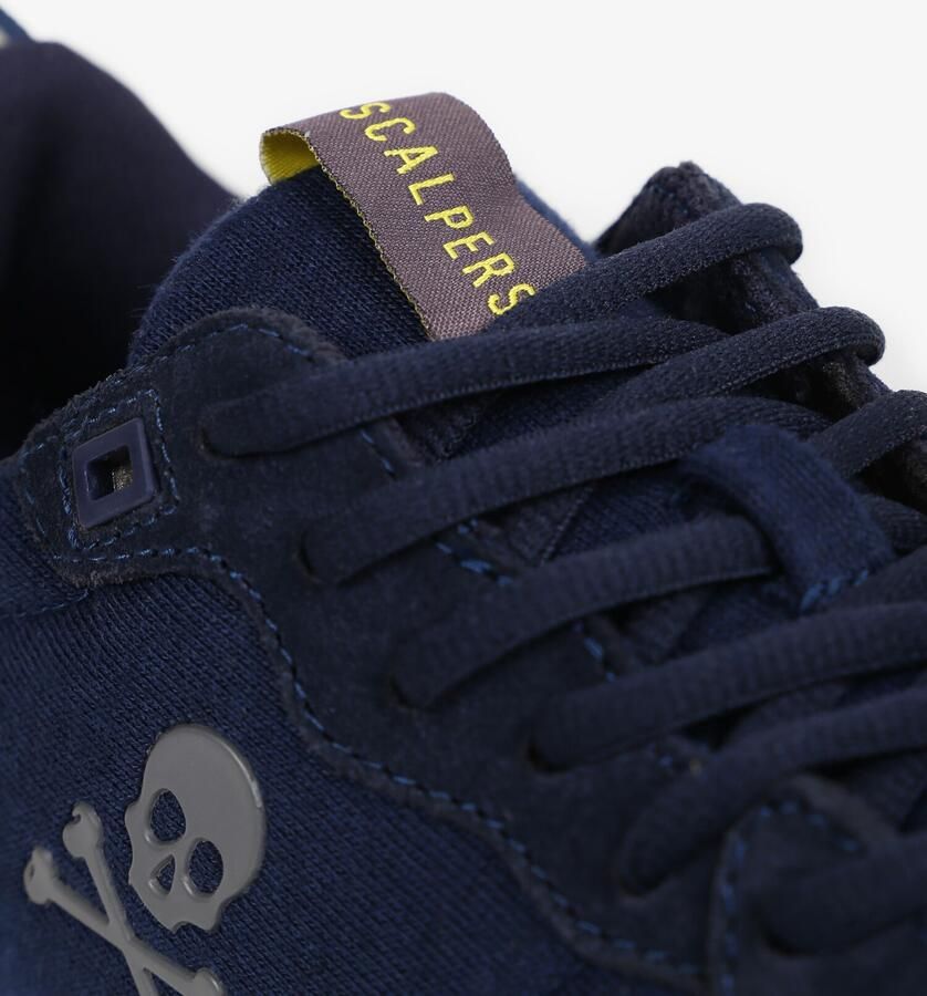 Scalpers Sneakers laag 'Skull' navy grijs oranje - Foto 2