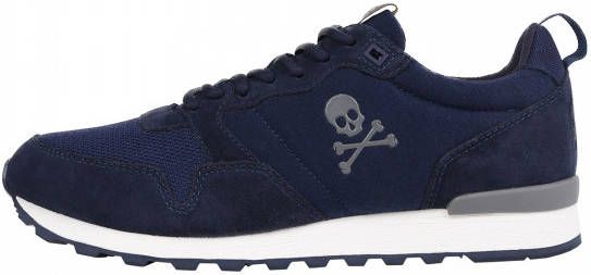 Scalpers Sneakers laag 'Skull' navy grijs oranje