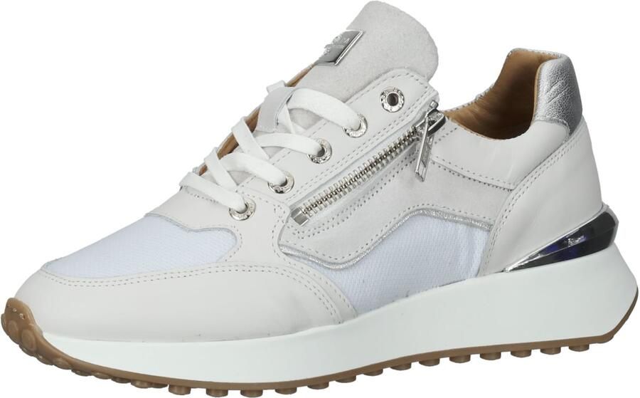 SCAPA Sneakers laag zilver wit natuurwit