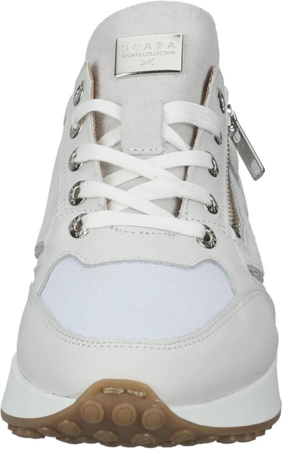 SCAPA Sneakers laag zilver wit natuurwit - Foto 2