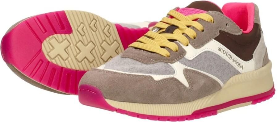 Scotch & Soda Scotch&Soda dames sneaker Vivi suède en vilt taupe - Foto 12